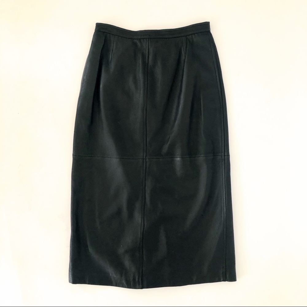 Vtg Valentino Leather High Waisted Pencil skirt